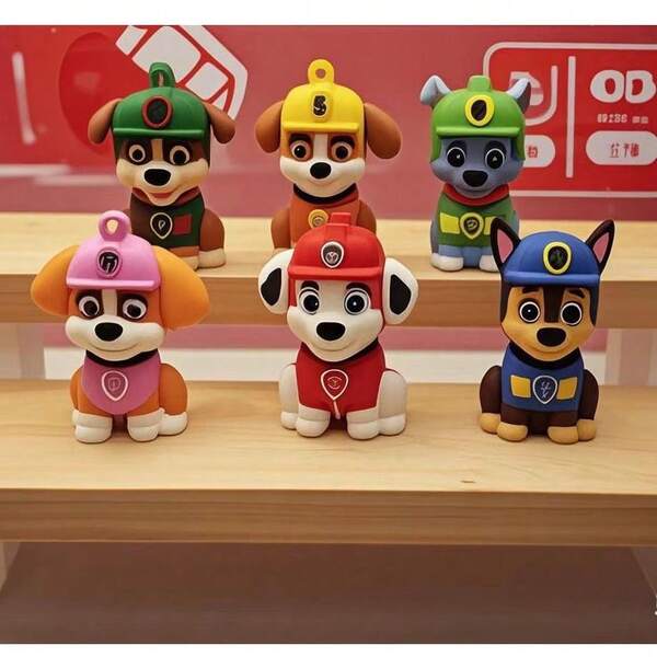 Paw Patrol 6/8pcs Paw Patrol Character Hanging Ornaments, Backpack Decor, DIY Accessories, Toys