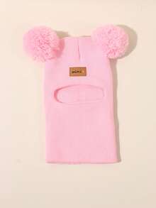 1 件装 0-8 岁幼儿双球针织帽 婴儿猫咪图案 男女童针织帽 儿童冬季保暖拉法帽 - 彩色 - 查看 25