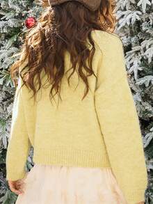 Women Cardigans - Yellow - View 3