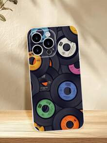 1PC Funda de teléfono con diseño de discos de vinilo retro, estilo minimalista, protector contra caídas, carcasa transparente de alta transparencia, compatible con iPhone16/15/14/13/12/11/Pro/ProMax, compatible con Galaxy A34/A35/A54/A55,Galaxy S20/S21/S22/S23/S24 Ultra/Plus, compatible con Moto/Galaxy/Redmi/Honor/OPPO, agarre cómodo, regalo festivo para amigos, novia, novio, familia - transparente - Ver 7