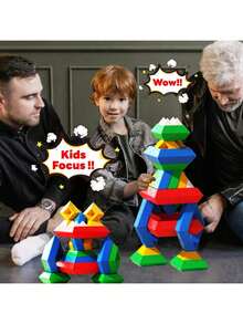 Stacking Block Set Game, Versatile Building Blocks Tower,Sensory Learning Educational Toy, Encourages Creativity And Cognitive Development, Suitable For Children Aged 3 And Above