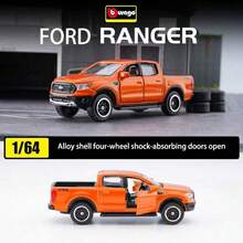 Burago 官方授權正版 1/64 比例合金車模 Mercedes-Benz Ford Cadillac Chevrolet 真實感壓鑄金屬小車模型 裝飾迷你收藏車模 - 2019年式福特Ranger - 查看 7