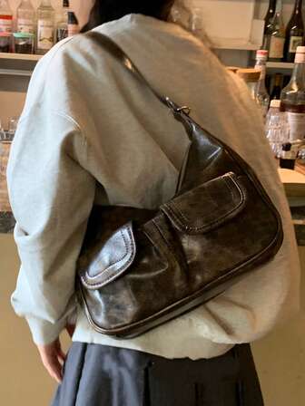 Bolso de hombro de estilo japonés de moda informal con múltiples bolsillos, versátil bolso cruzado de alta calidad para ir al trabajo, compras, viajes, escuela, de gran capacidad