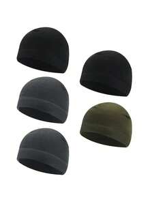 1pc,5pcs Men's Winter Cycling Caps - Breathable & Stretchable KnitFabric, Machine Washable, Warm Skull Caps For Cold Weather Ridingldeal Christmas Gift - Multicolor - View 17