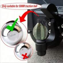 Capa de Bola de Reboque com Formato de Granada - Capa Protetora de Plástico de Uso Pesado com Gancho Decorativo para Bola de Reboque | Acessório de Reboque Universal para Veículo | Capa de Bola de Reboque Universal de 5 cm (Design de Acessório Tático)