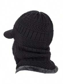 1 Stück Sturmhaube mit Fleecefutter und Schirm, bequeme und kältebeständige Kopfbedeckung mit Schirm, windabweisende Outdoor-Radmaske, Skikopfbedeckung, geeignet für Radfahren, Laufen, Outdoor-Sport und Alltagsgebrauch, unisex Herbst- und Winterstil