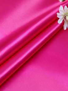 1pc Soft Satin Fabric In Rose Red, Suitable For Wedding Dresses, DIY Crafts, Clothing, Draping, Sewing - Hot Pink - View 3
