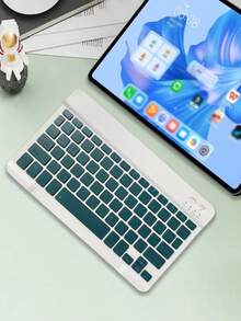 AKKHOO 10-Inch Ultra-Thin Wireless Keyboard, Rechargeable & Silent, For Tablet/Laptop, IPad Mini Keyboard