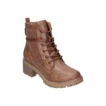 REFRESH | Refresh Damen Stiefeletten mit Absatz – Winterstiefel zum Schnüren mit Reißverschluss – Military-Stil – Bequemer mittlerer Absatz – Vielseitig einsetzbar – Modell 170145 - Kamelfarben - Übersicht 2