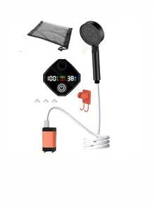 2025新款便携式露营淋浴器，[持久耐用] Spopal 2000*3mAh 可充电露营淋浴器，带智能LED显示屏，IPX7防水户外露营泵，适用于徒步旅行、旅行、汽车、宠物