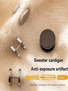 2pcs No-Sew Simple Spiral Buckle Clips - Detachable Metal Cuff Fasteners For Sweaters, Sweater Buttons - Fashionable Decorative Button Accessories,Skirts, Trouser Hems | Mixed Colors | Fashionable Decorative Buttons For Collars, Cuffs & Garment Alterations, Clothes Clips, Hem Fixing Accessories, Simple Clip Design, Fabric Clip Halloween Christmas Accessories Teachers Day.