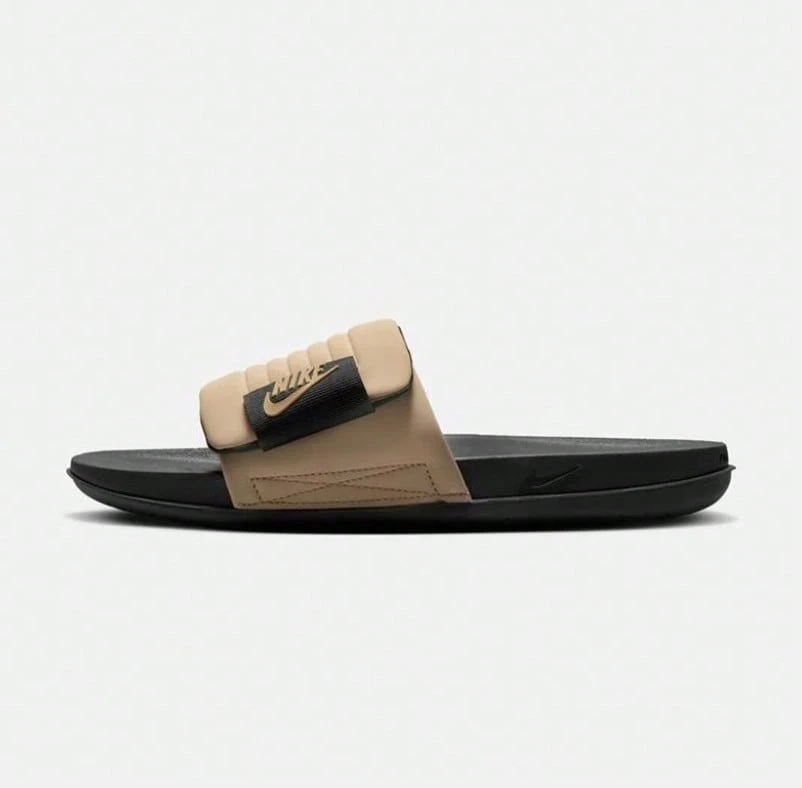 Nike 男士新款休闲沙滩凉鞋运动拖鞋 - 棕色/黑色 - 查看 1