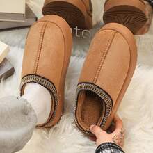 Platform Fluffy Slippers Men Women House Flats Fashion Plush Winter Designer Shoes Man Home Couple Casual Footwear