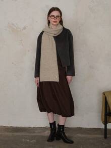 1 szt. damski szalik w kratę z mieszanki wełny, w jednolitym kolorze, swobodny, przyjazny dla skóry, odpowiedni na wyjścia, do codziennych dojazdów jesienią/zimą