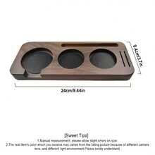 58毫米紧凑型意式浓缩咖啡压粉垫（带刷子）、木制咖啡压粉台、意式浓缩咖啡配件（咖啡师适用）、咖啡压粉器支架（适用于工作台、酒吧、餐厅、办公室） - 彩色 - 查看 4