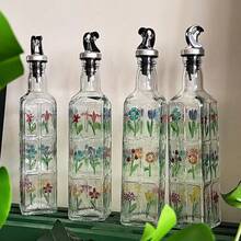 1个/2个装家用厨房浮雕玻璃油瓶，家用油壶，厨房酱油醋调味瓶，2025新款巴洛克风格，防滴漏 - 彩色 - 查看 7