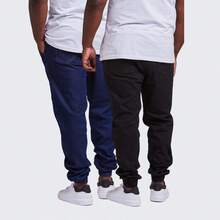 Kit 2 Men's Plus Size Jogger Pants With Cuffs - 黑色 - 查看 2
