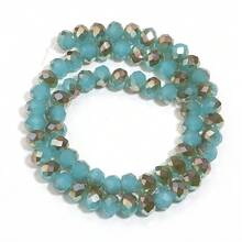 1 件 4 毫米/6 毫米/8 毫米刻面电镀蓝绿色玻璃水晶珠，时尚经典彩色珠子，适合制作圣诞珠宝、DIY 耳环/手链/项链/圣诞树装饰/节日装饰/婚礼装饰/窗户装饰/服装和箱包配饰 - 半電鍍藍綠色 - 查看 12