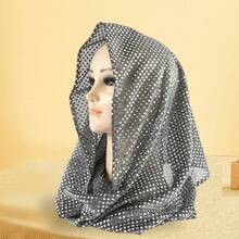 Women's Sequin Rave Hood Festival Rave Sparkly Rave Hood Head Scarf For Halloween Mardi Gras Costume Gear - 淺灰色 - 查看 4