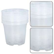 30 Packs 6.7/5/4 Inch Reinforced Clear Nursery Pots With Drainage Hole, Transparent Variety Pack Plastic Plant Pot Seedling Planter Seed Starter Flower - Màu trong suốt - Xem 5