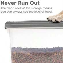 Sealed Double-Layer Pet Food Storage Container With Wheels & Scoop, Stackable Moisture-Proof Dog Cat Food Bin, Christmas Gift For Pets - Màu xám đen - Xem 5