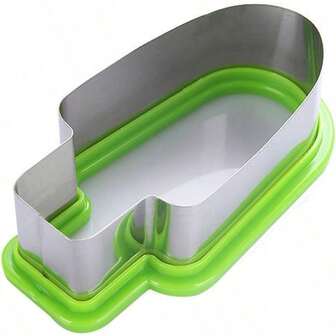 水果切模，夏季西瓜切具，不锈钢创意冰淇淋模具，不锈钢西瓜切片器（绿色），12x5.5cm