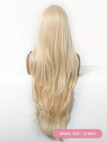 Blonde 32 Inch Long Straight Hair Wigs Curly Wave Wig No Lace Front Synthetic Heat Resistant Wigs For Women Girls For Daily Party Halloween Use Fashion Hair Wigs Perfect Festivals Gifts For Ladies - Vàng - Xem 6
