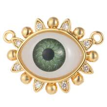 1pc Handmade Copper Eye Pendant, Personalized, DIY Necklace, Bracelet, Keychain Jewelry Pendant, Suitable For Thanksgiving Wear Or Gift - Gold - View 17