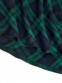Women's Versatile Plaid A-Line Skirt, Casual For Daily Wear - Dark Green - View 5