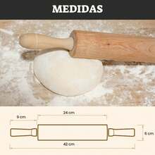 Rodillo De Madera Giratorio Para Amasar Pizza Pan - 1 - Ver 3