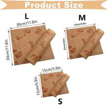50/100pcs Greaseproof Paper, Oil-Resistant Tray Liner, Printed Paper For Sandwiches, Waterproof And Grease-Proof Wrapping Paper For Hot Dogs And Baked Goods (Brown)