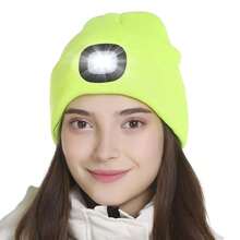 1pc Brimless Poo Hat With Light, Winter Headlamp Warm Hat, Unisex USB Rechargeable 4 Led Flashlight Hat, Removable And Washable Design, Creative And Practical Gift For Men, Women And Teenagers Cool Gift For Outdoor Skiing Hunting Camping Hiking Running Fishing - Multi-color-lED Headlight - View 6