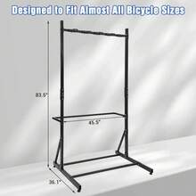 Techigher Bike Storage Rack,Freestanding Bike Rack For 5 Bicycles,Vertical Bike Rack With 300 Lbs Capacity,Indoor Garage Floor Stand,Adjustable Height Bicycle Organizer - Black - View 3