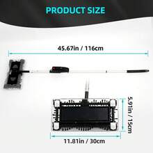Cordless  Floor Sweeper 45"Rechargeable Floor And Carpet Sweeper Vacuum Cleaner Sweeping Lightweight Stick Handheld Portable Vacuum Cleaner Cordless Cleaning US - Black - View 11