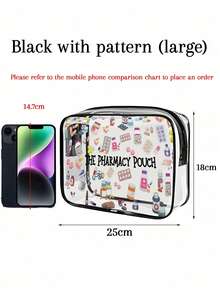 新款药房收纳袋 - 迷你化妆包、透明洗漱包、旅行必备品、拉链便携式旅行洗漱包、沙滩透明PVC洗漱包、防水收纳袋、透明收纳袋、带线缆和USB接口的收纳袋，可存放药品、医疗包等。 - 彩色 - 查看 10