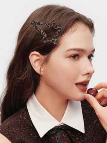 5 szt. wielostylowych spinek do włosów w stylu vintage z nadrukiem w panterkę, wysokiej jakości bezszwowe grzywki i spinki boczne, odpowiednie na wyjścia, sport, imprezy, święta, idealny praktyczny prezent na Walentynki, Święto Dziękczynienia, rocznicę, Wielkanoc, Dzień Matki, urodziny, akcesoria do włosów dla kobiet, akcesoria do włosów, spinki do włosów, spinki do włosów - Lekka kawa - Zobacz 4