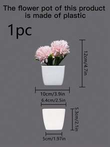 1pc/3pcs Artificial Chrysanthemum Bonsai Plant - Suitable For Indoor Office Desk, Coffee Table, Bathroom, Bedroom, Home, Garden Shelf Decor - Baby Pink - View 9