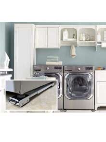Soporte Base Con Ruedas Ajustable para Mover Electrodomésticos lavadoras, refrigeradores - Plateado - Ver 4