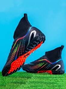 Herren Neue Outdoor High-Top Stollen Fußballschuhe, verschleißfeste Gummisohle, leicht und bequem für tägliche Fußballspiele und Training