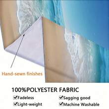 1 pièce Toile de fond décorative pour la maison, la chambre, le salon, le bureau, avec motif plage et ciel. Livré avec un kit d'installation