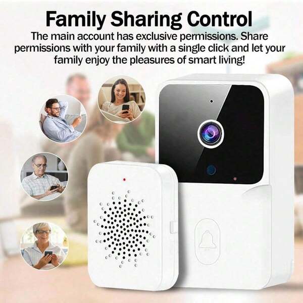 1080P HD Wireless Video Doorbell With Camera - Ring Camera Outdoor Wireless, Night Vision, 2-Way Talk, Weatherproof, Rechargeable Battery Battery Capacity 400mAh, Real-Time Cell Phone Alerts