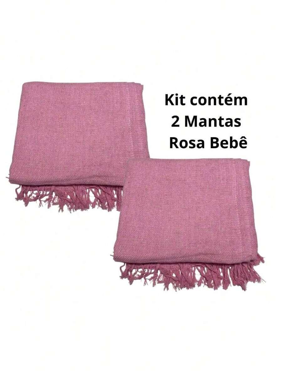 Kit Of 2 Blankets For Giant Luxury Sofa 120x210 Decorative Protective Sofa Cover - 淺粉色 - 查看 1