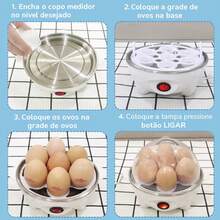 Cozedor de Ovos Elétrico Portátil Cozinha à Vapor 110V Multifuncional (5610)