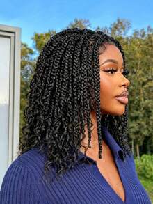 200% Density Handmade Braided Lace Front Wig, Beautiful & Stunning Bohemian Braided Hairstyle, Ideal For Everyday Wear - Multicolor - View 1