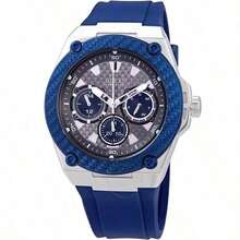 Guess Men's Quartz Watch, Quartz Movement, Stainless Steel Case, Rubber Strap, Water Resistant, Suitable For Daily Occasions And Events W1049G1/W1049G2/W1049G3/W1049G5/W1049G6/W1049G7/W1049G9 - Silver - View 2