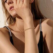 12Pcs Gold Chain Bracelet Jewelrys Set For Women Men Link Curb Cuban 14K Gold Plated Beaded Boho Stackable Adjustable Bracelet Jewelrys Paperclip Cuff Bangle Layered Jewellery Set