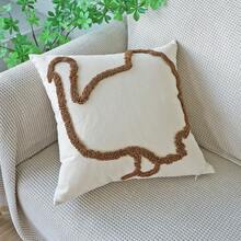 1 buc. Față de pernă din pluș brodată cu model de curcan, față de pernă decorativă de Ziua Recunoștinței cu broderie 3D