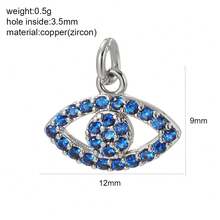 1pc Multi-Color Eye & Butterfly Palm Copper Pendant, & Unique, Handmade DIY Necklace, Bracelet, Keychain Jewelry Pendant, Suitable For Christmas Wear & Gift - Multicolor - View 16