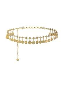 1pc Women's Metallic Multi-Layer Decorative Waist Chain, Versatile For Shirts, Dresses, Belly Dance Performances, Available In Multiple Colors - Vàng - Xem 8