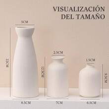 Jarrones de Cerámica,Pequeño Florero para Centro de Mesa,Jarrón Clásico,para La Decoración del Hogar Moderno,Mesa de la Boda,Fiesta,Escritorio,Sala de Estar,Dormitorio de Oficina - Blanco - Ver 7
